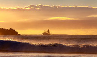 Trawler heading home at Sunrise